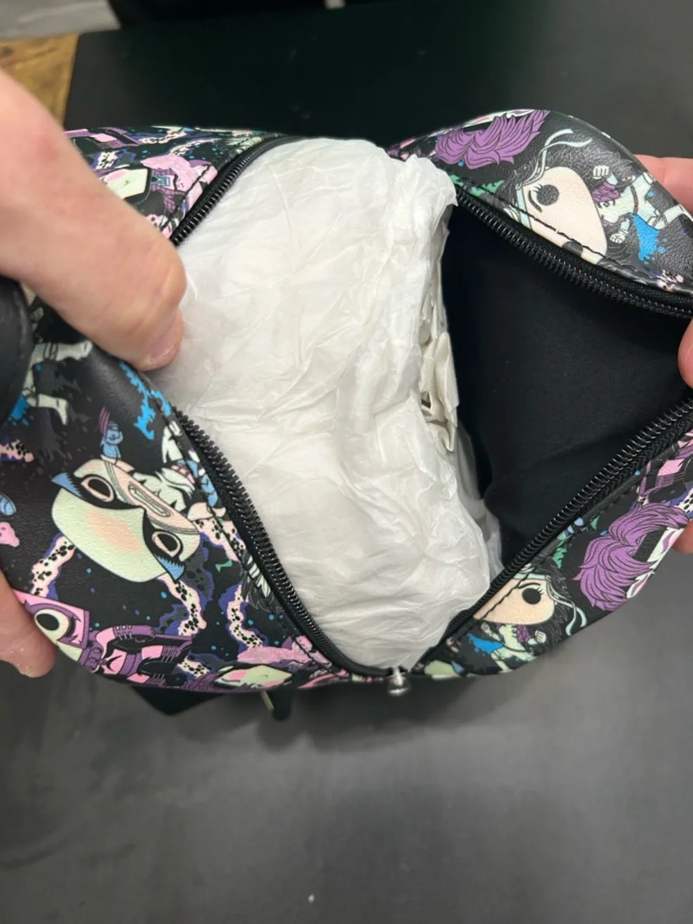 MARVEL & FUNKO Backpack in Black with Pastel Purple Pink Mint Characters NWT - Picture 4 of 5